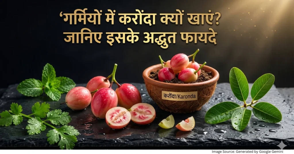 “डार्क बैकग्राउंड पर रखे ताजे करोंदा फलों को दर्शाती प्रीमियम हेल्थ फीचर्ड इमेज”