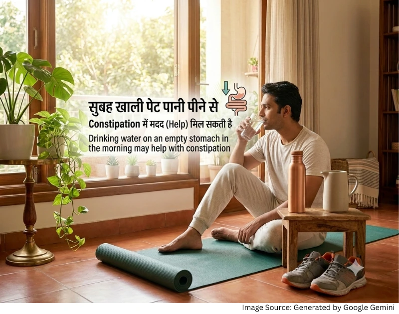 सुबह पानी पीना कान्‍स्‍टीपेशन में मदद कर सकता है